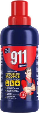Средство для труб 911 Formula Активные гранулы 500 г