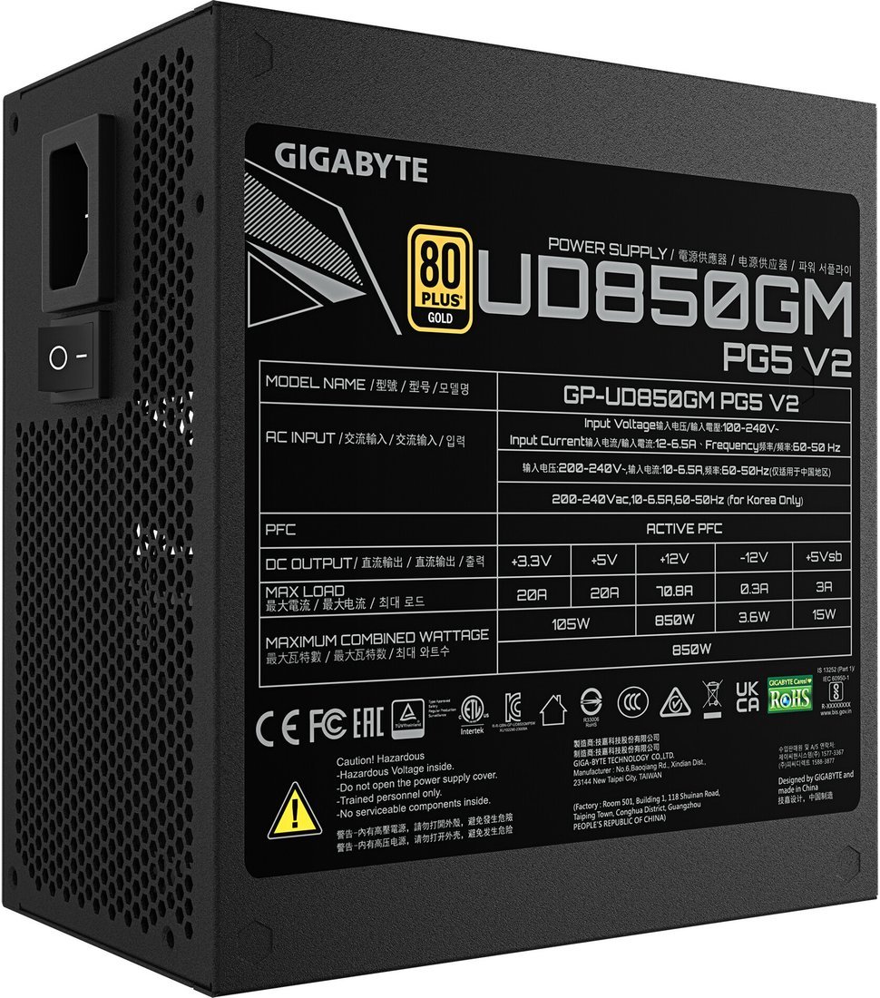 Блок питания Gigabyte UD850GM PG5 V2