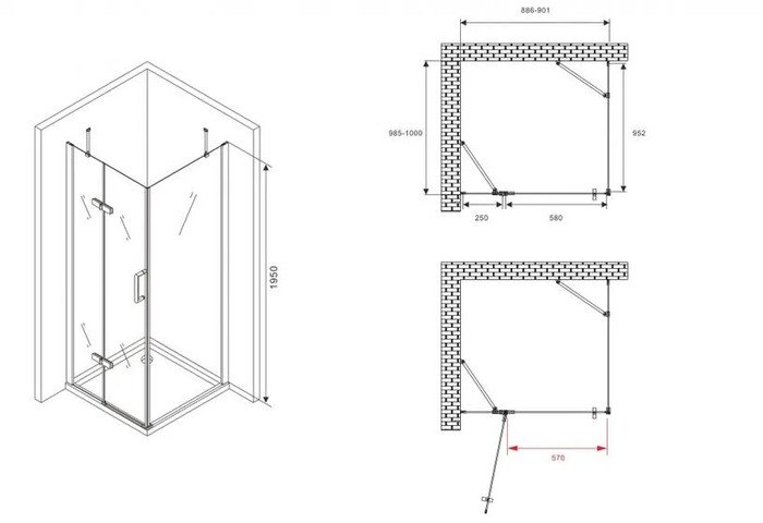 Душевой уголок Abber Zart AG08090-S101
