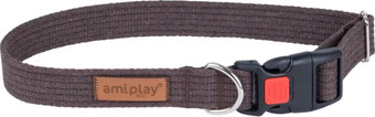 Ошейник Amiplay Cotton с блокировкой (S, коричневый)