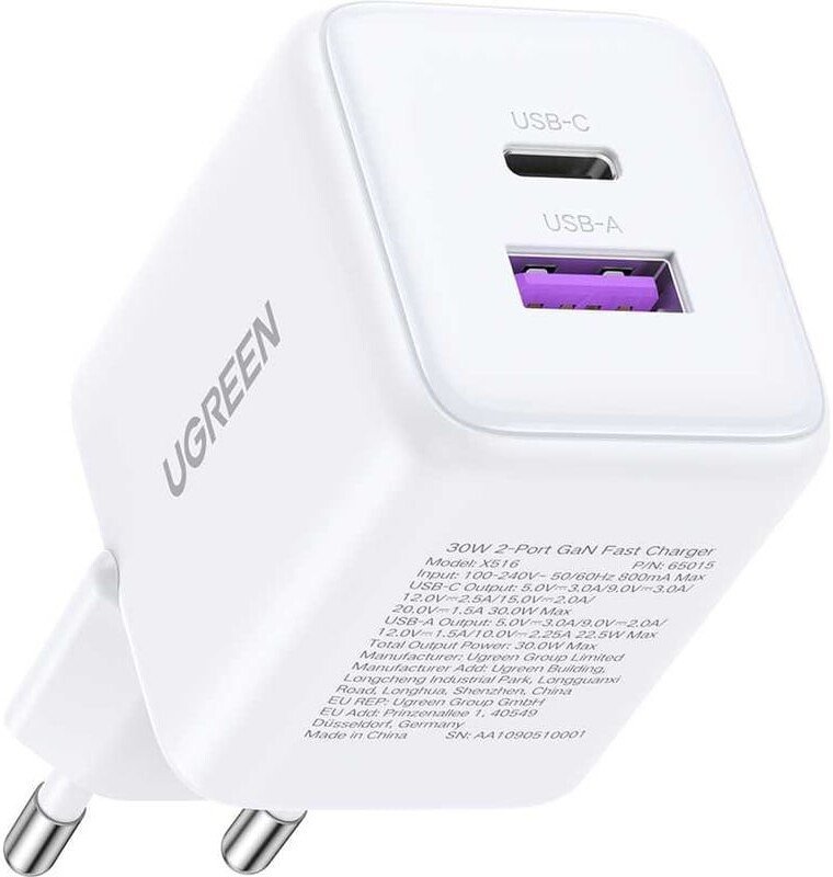 Сетевое зарядное Ugreen X516 65015 (белый)
