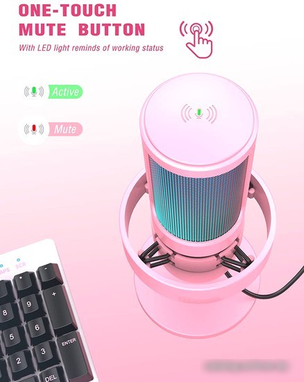 Микрофон FIFINE A8 (розовый)