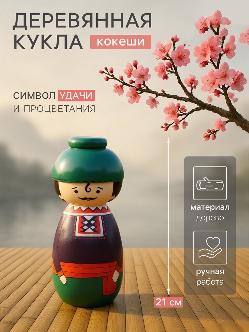 Статуэтка Sima-Land Японская кукла кокеши Джун 10465094
