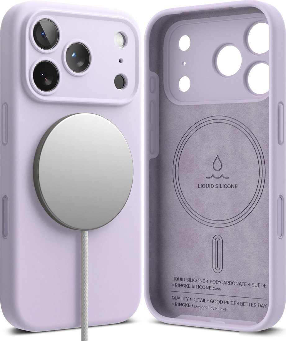 Чехол для телефона Ringke Silicone Magnetic для iPhone 17 Pro (Light Purple)