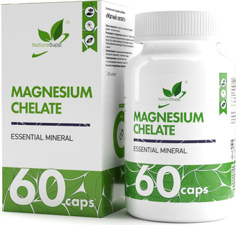 Витамины, минералы NaturalSupp Магний хелат (Magnesium chelate), 60 капсул