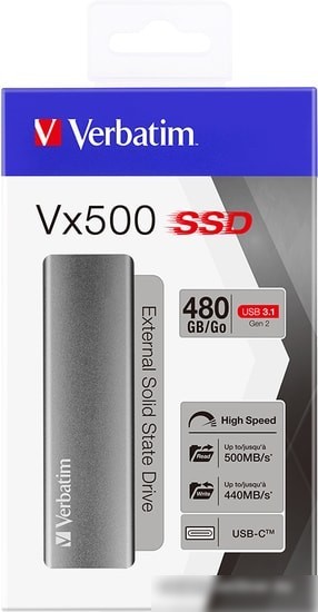 Внешний накопитель Verbatim Vx500 480GB 47443
