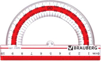 Транспортир BRAUBERG Crystal 210292