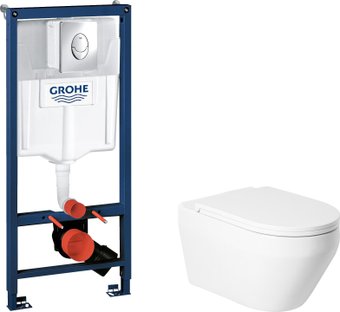 Унитаз подвесной Saniteco KW-9009W + GROHE Rapid SL 38721001