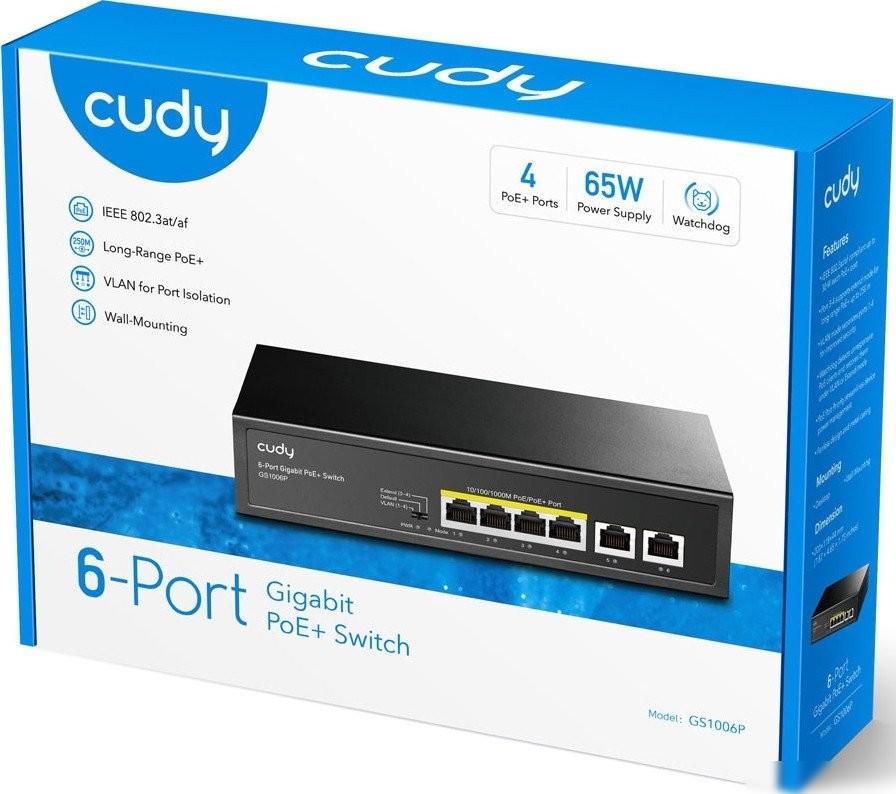 Неуправляемый коммутатор Cudy GS1006P 2.0