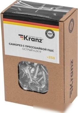 Саморез Kranz KR-01-3361-004 ПШС острый 4,2х19мм (250 шт)