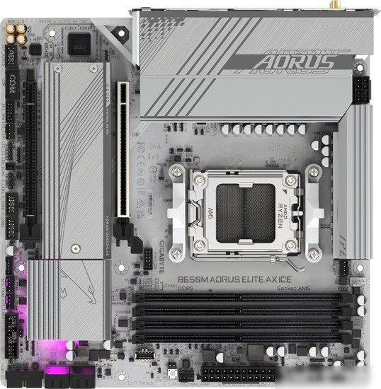 Материнская плата Gigabyte B650M Aorus Elite AX Ice