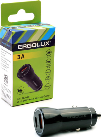 Автомобильное зарядное Ergolux ELX-CA01-C02