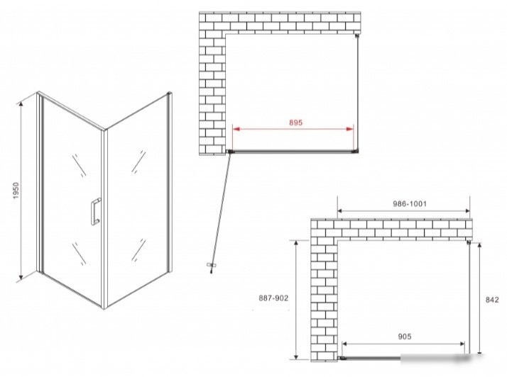 Душевой уголок Abber Sonnenstrand AG04100B-S90B