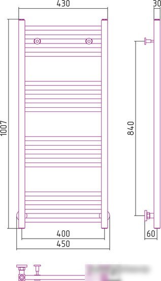Полотенцесушитель Сунержа Модус 1000x400 00-0250-1040