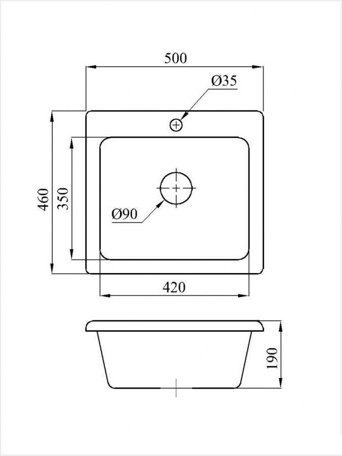 Кухонная мойка AV Engineering Solo AV500460SGTA (гранит)