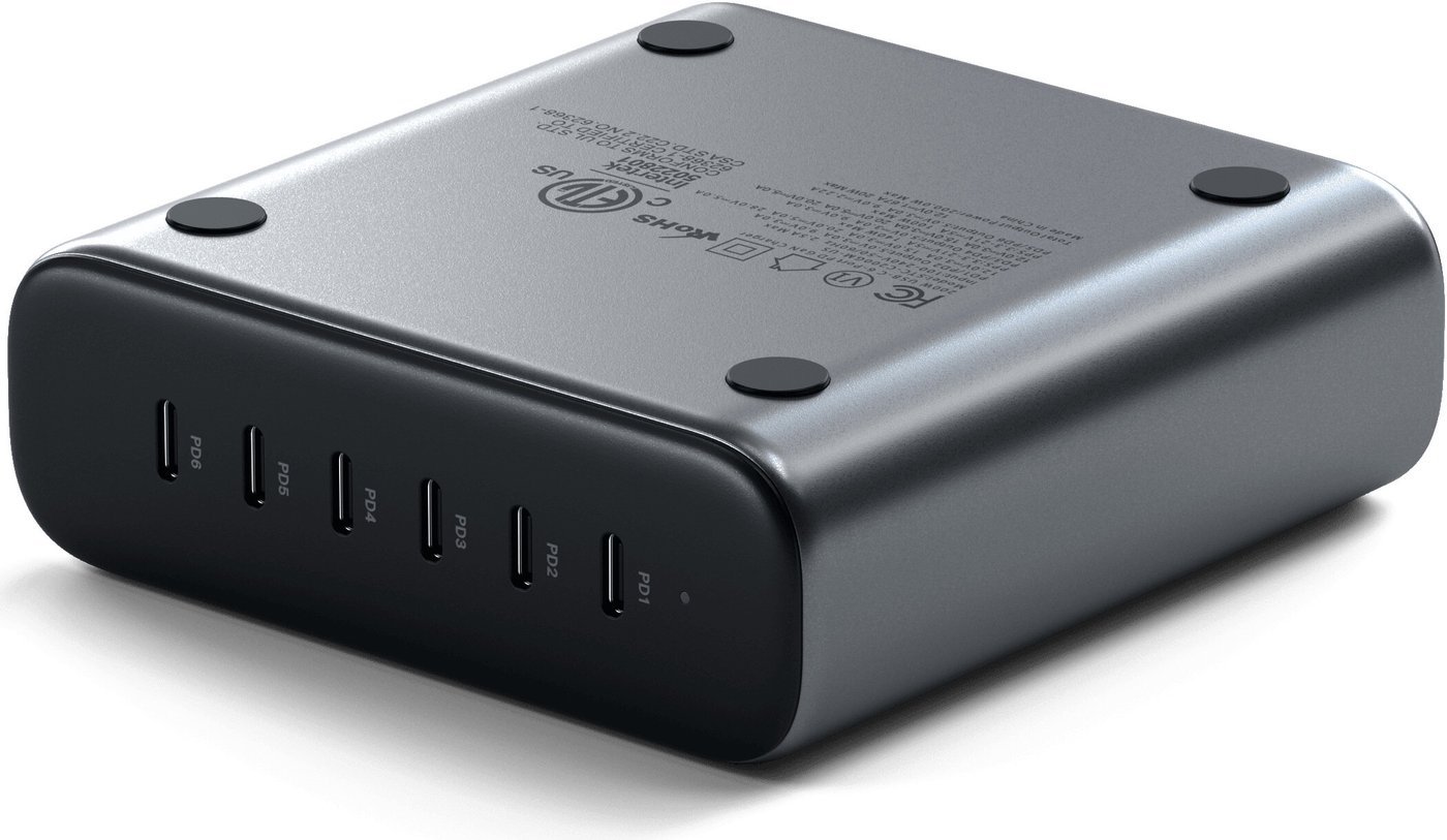 Сетевое зарядное Satechi 200W USB-C 6-Port GaN Charger ST-C200GM-EU