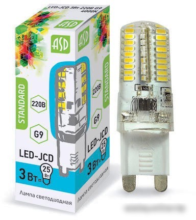 Светодиодная лампа ASD LED-JCD-standard G9 3 Вт 4000 К [4690612003306]