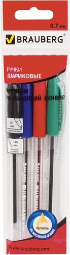 Набор шариковых ручек BRAUBERG Rite-oil 142150 (4 шт.)