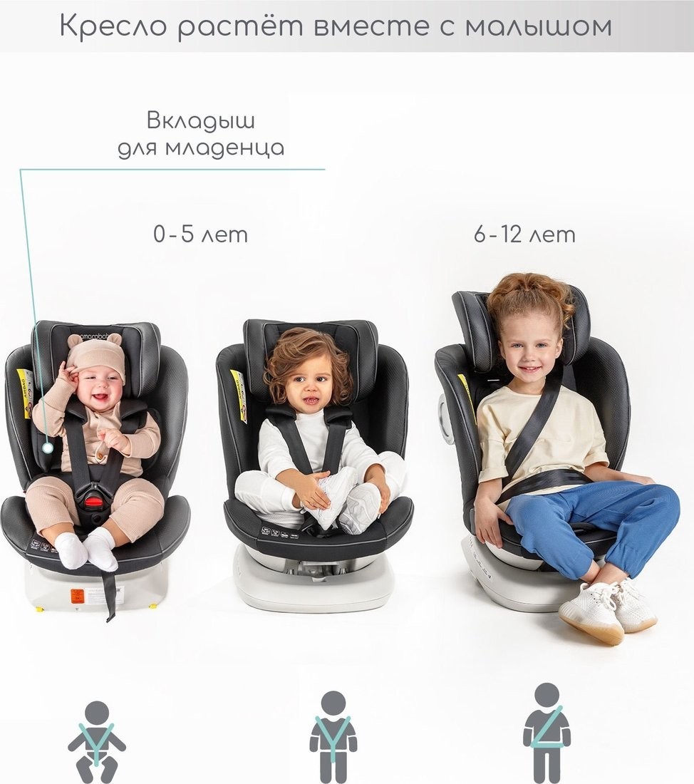 Детское автокресло Amarobaby Champion Isofix AMARO-2008CH-Se/Bi (серый/бирюзовый)