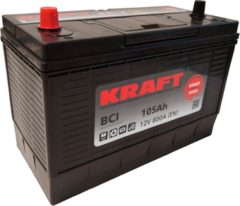 Автомобильный аккумулятор KRAFT 105 L+