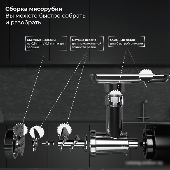 Мясорубка SATE RT-125 (черный)