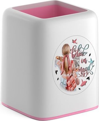 Подставка настольная Erich Krause Forte. Fashion Girls 58021 (белый/розовый)