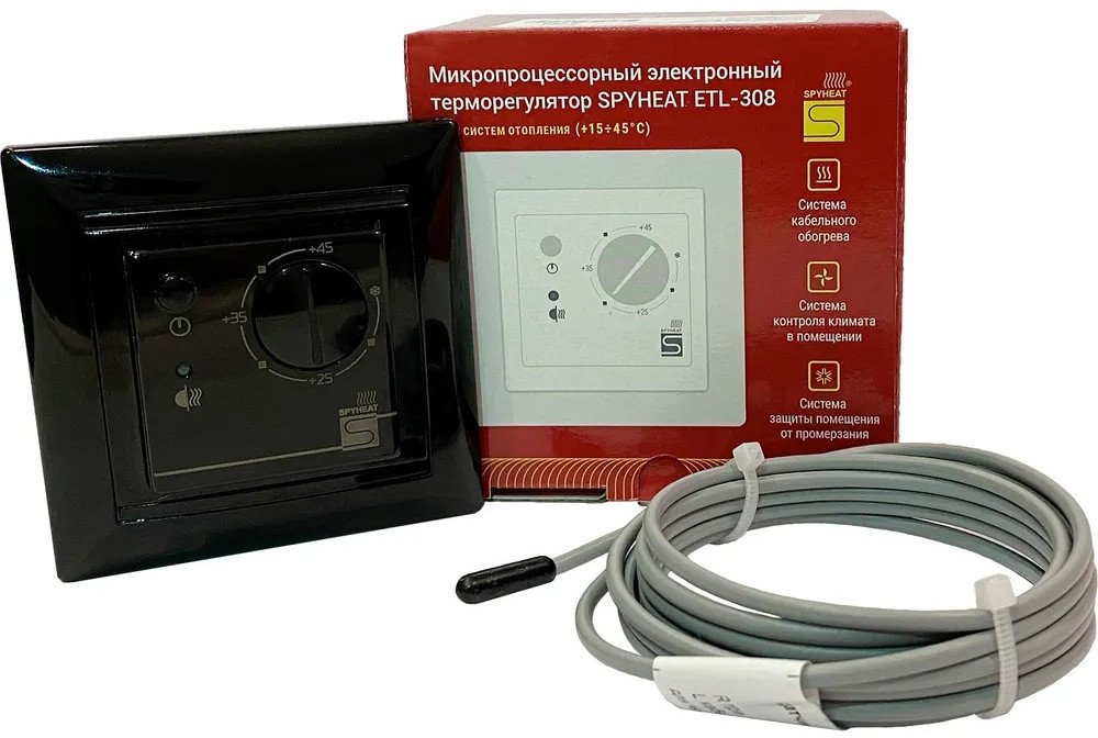 Терморегулятор SPYHEAT ETL-308В (черный)