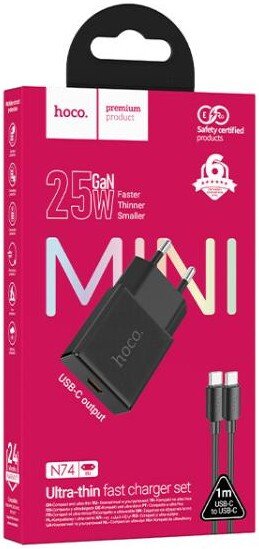 Сетевое зарядное Hoco N74 USB Type-C (черный)