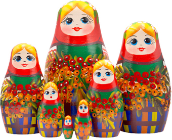 Развивающая игра Брестская Матрешка С русскими мотивами и ветвями рябины (набор 7 шт)