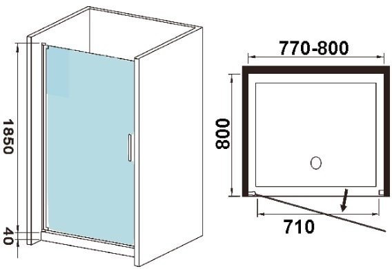 Душевая дверь WeltWasser WW600 600K1-80