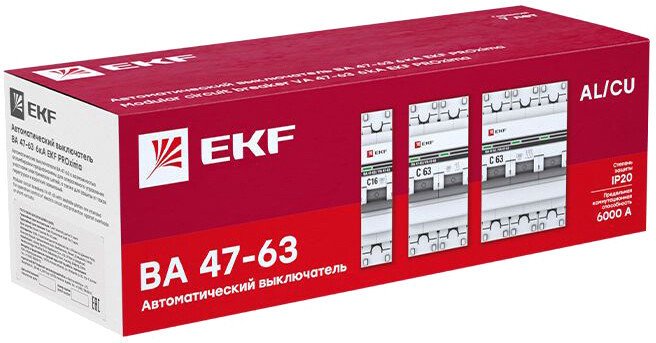 Выключатель автоматический EKF PROxima 1P 2А (C) 6кА ВА 47-63 DC mcb4763-DC-1-02C-pro