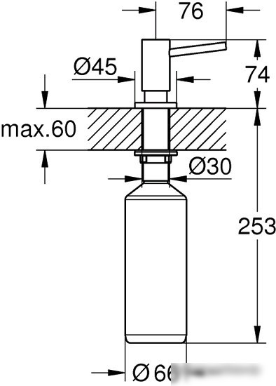 Дозатор для жидкого мыла Grohe Cosmopolitan 40535DC0 (сталь)
