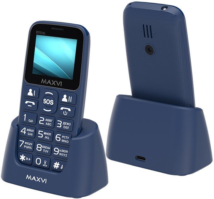 Кнопочный телефон Maxvi B110ds (синий)