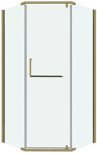 Душевой уголок Grossman Pragma 90x90x195 302.K33.03.9090.32.00 (золото сатин/прозрачное стекло)