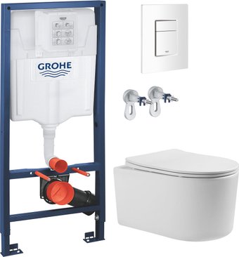 Унитаз подвесной Grado GD-W204T + GROHE Rapid Sl 38772SH0 (с кнопкой смыва)