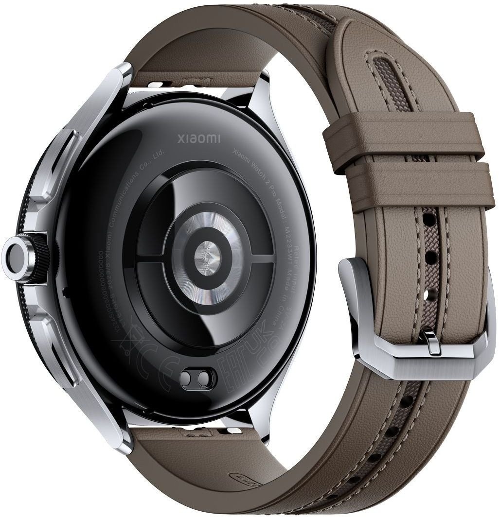 Умные часы Xiaomi Watch 2 Pro LTE (серебристый, с коричневым кожаным ремешком, международная версия)