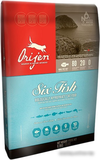 Корм для кошек Orijen 6 Fish для кошек 2.27 кг Корм для кошек Orijen 6 Fish для кошек 2.27 кг