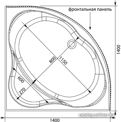 Ванна Aquanet Palau 140x140