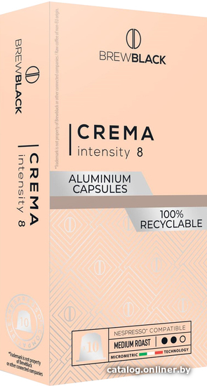 Кофе в капсулах BrewBlack Crema Aluminiaum 10 шт Кофе в капсулах BrewBlack Crema Aluminiaum 10 шт