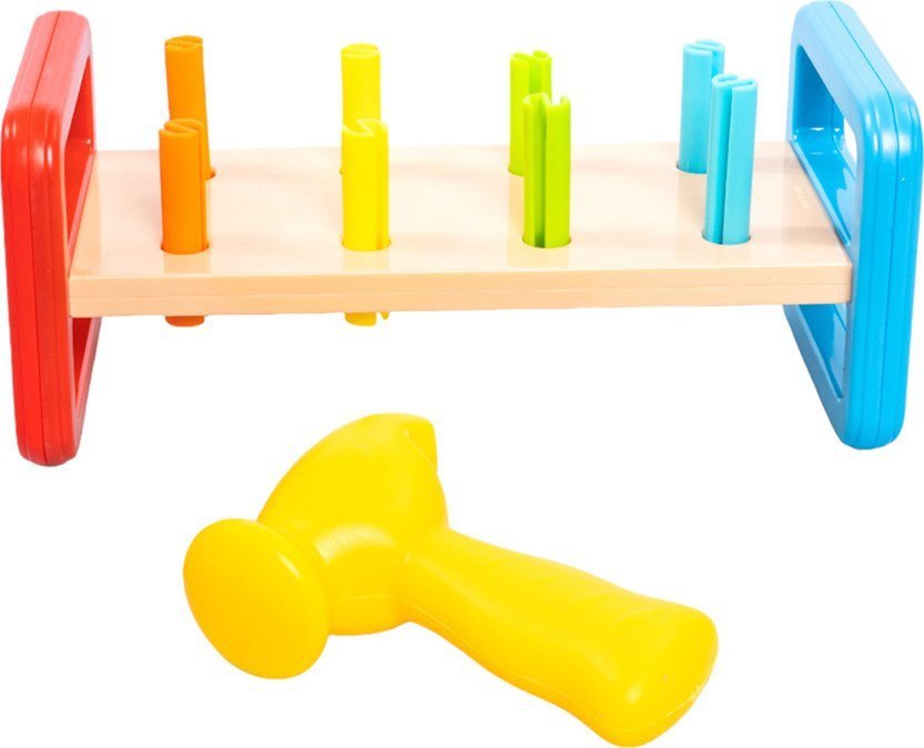 Развивающая игра Baby Toys Забивалка. Радужные столбики 70004