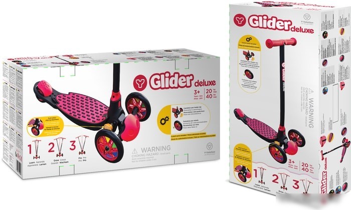 Самокат Yvolution Y Glider Deluxe (розовый)