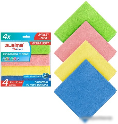 Салфетка хозяйственная Laima Multi Pack Pro Colour 30 607792 (4 шт) Салфетка хозяйственная Laima Multi Pack Pro Colour 30 607792 (4 шт)
