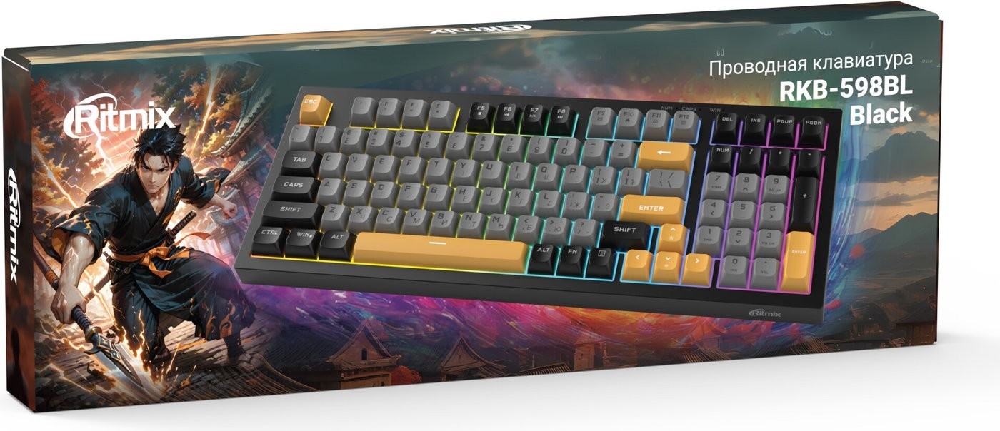 Клавиатура Ritmix RKB-598BL (черный/серый)