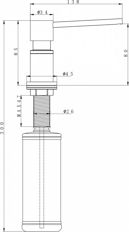 Дозатор для жидкого мыла Paulmark Kraft D003-401TB (черный/антрацит)