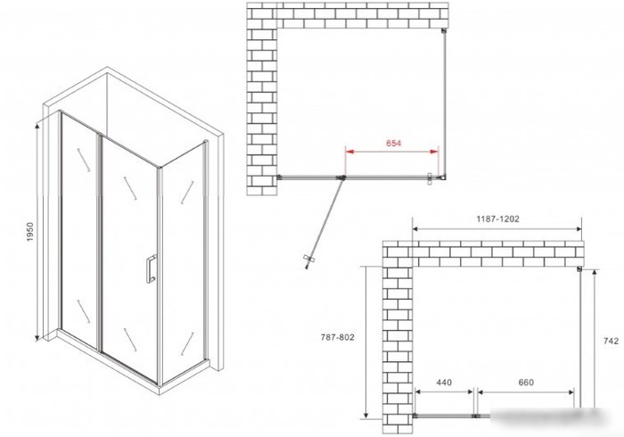 Душевой уголок Abber Sonnenstrand AG04120S-S80