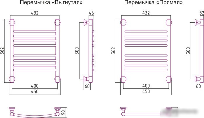 Полотенцесушитель Сунержа Богема+ 500x400 00-0220-5040