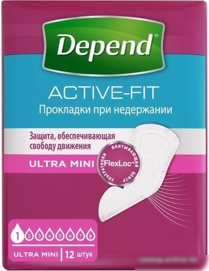 Урологические прокладки Depend Ultra Mini для женщин (12 шт)