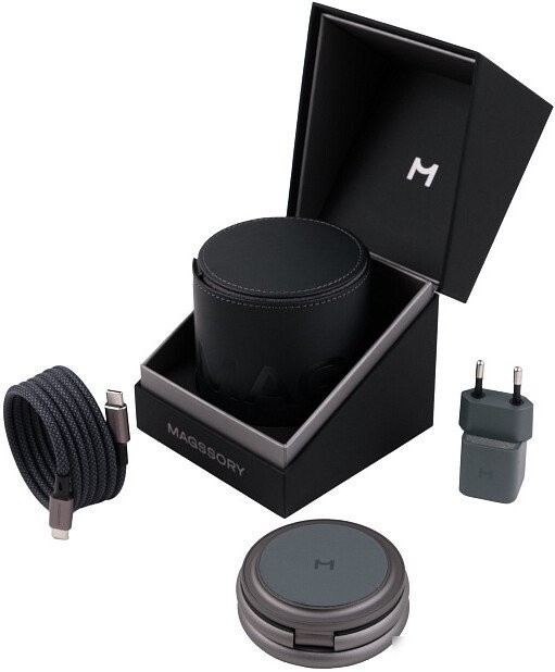 Беспроводное зарядное Magssory Disc Signature Edition 3 в 1 для Samsung WCH053 (серый)