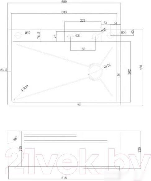 Кухонная мойка Abber Wasser Kreis AF2194B (черный матовый)