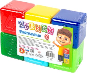Кубики Десятое королевство Тактильные кубики 6 штук 02324